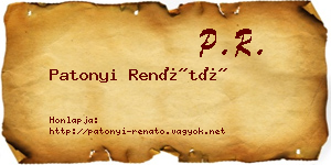 Patonyi Renátó névjegykártya